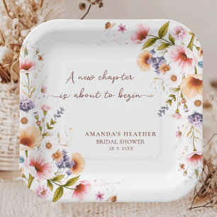 Wildflower Storybook Bridal Shower Party Paper Plates