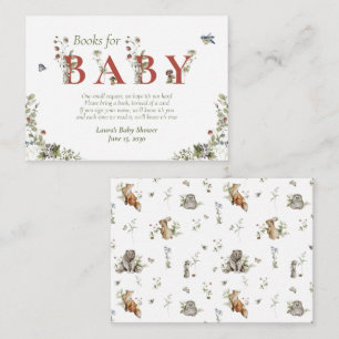 Wildflower Strawberry Summer Baby Book Request Enclosure Card