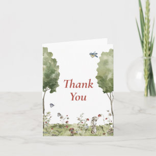 Wildflower Strawberry Summer Baby Shower Thank You Card