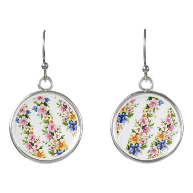 WILDflower stripes -  Feminine and fun!  Earrings (Front)