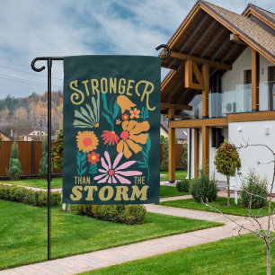 Wildflower Stronger Than The Storm Christian Boho Garden Flag