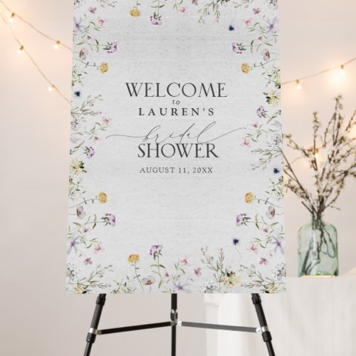 Wildflower Summer Botanical Bridal Shower Welcome Foam Board