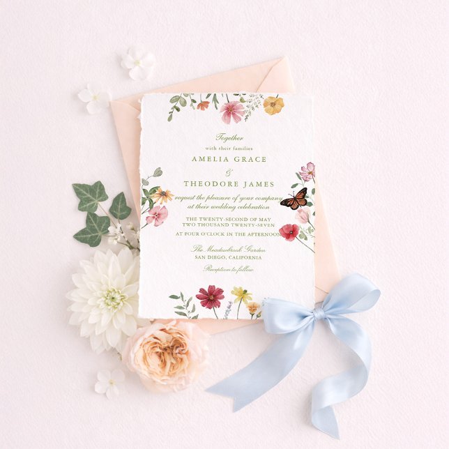Wildflower Summer Garden Wedding Invitation (Creator Uploaded)