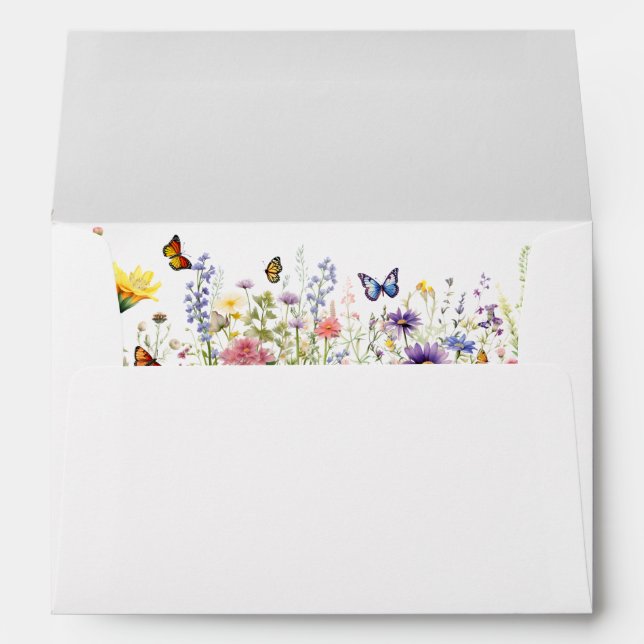 Wildflower summer Wedding Personalized Envelope (Back (Bottom))