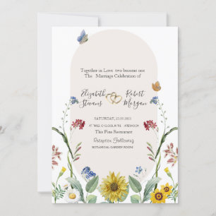 Wildflower Sunflower Butterflies Invitation