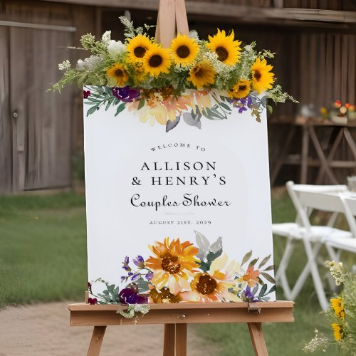 Wildflower Sunflower Couples Bridal Shower Sign
