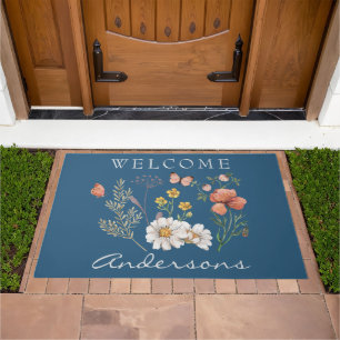 WIldflower Surname Welcome Doormat