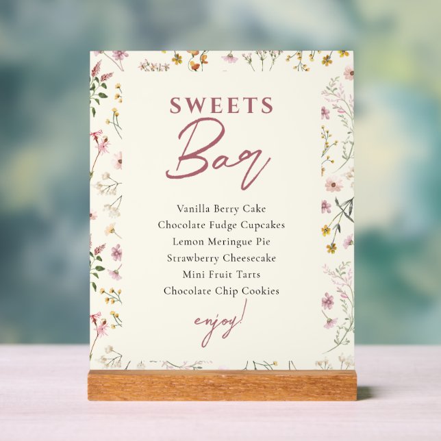 Wildflower Sweets Table Sign (Neutral)