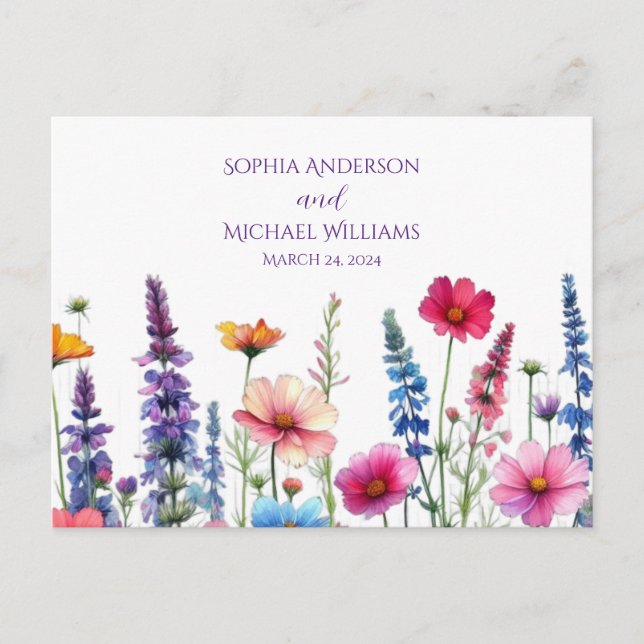 Wildflower Symphony-RSVP-Wedding- Postcard (Front)