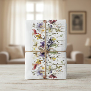 Wildflower Symphony: Vibrant Watercolor Art Kitchen Towel