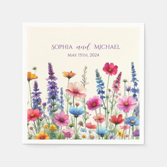 Wildflower Symphony-Wedding- Napkins (Front)