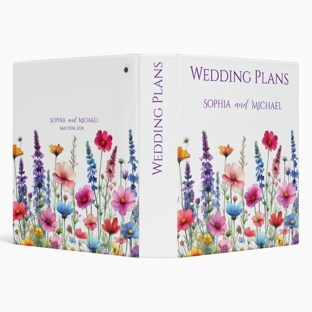 Wildflower Symphony -Wedding Plans- 3 Ring Binder (Background)