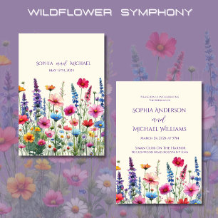 Wildflower Symphony Wedding Theme Invitation