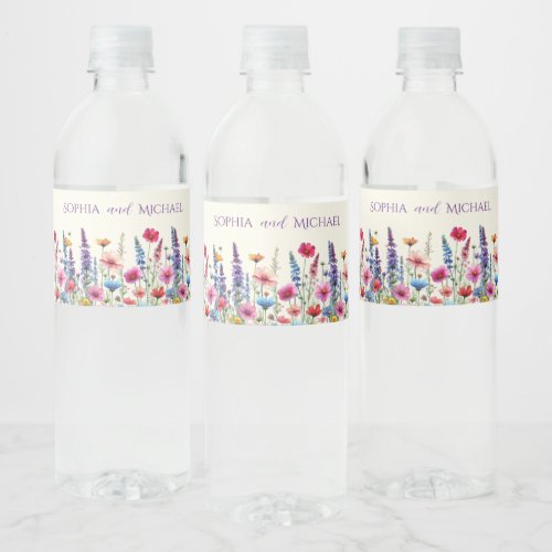 Wildflower Symphony_Wedding  Water Bottle Label