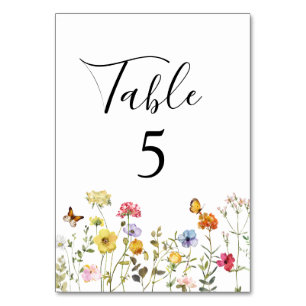 Wildflower Table Number