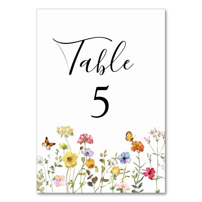 Wildflower Table Number (Front)