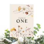 Wildflower Table Number Cards<br><div class="desc">Wedding table numbers are characterized by boho style,  floral artwork,  and beige colors,  to create a unique,  eclectic look that makes these table numbers a natural aesthetic.</div>