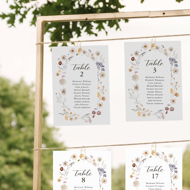 Wildflower Table Seating Chart Boho Modern Card  (Creator Uploaded)