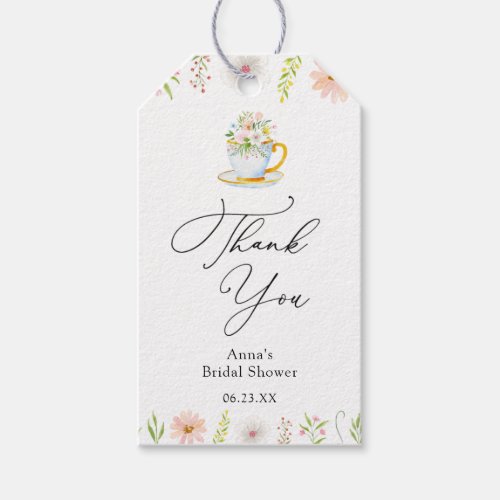 Wildflower Tea Bridal Shower Gift Tags