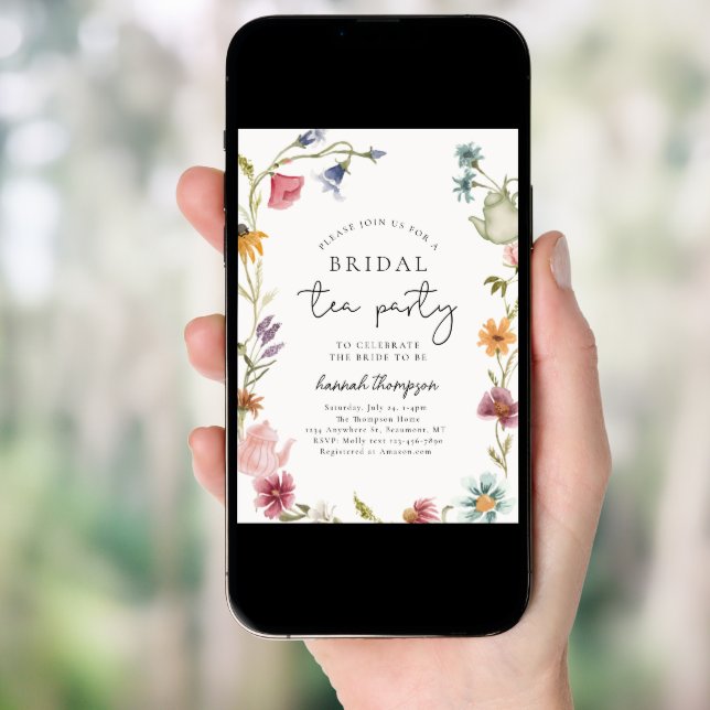 Wildflower Tea Bridal Shower Invitation (Front Digital)