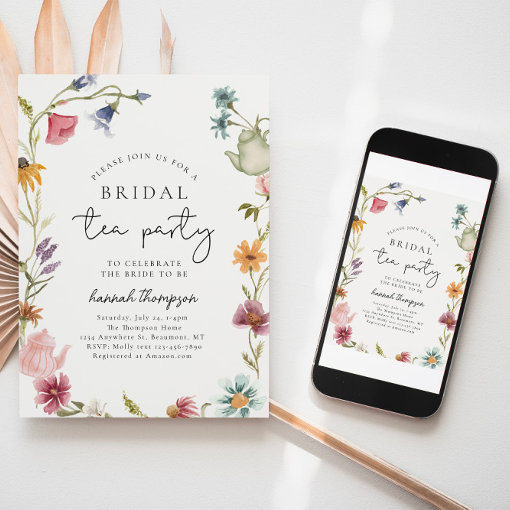 Wildflower Tea Bridal Shower Invitation Zazzle