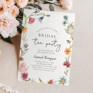 Wildflower Tea Bridal Shower Invitation