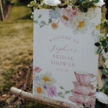 Wildflower Tea Bridal Shower Welcome