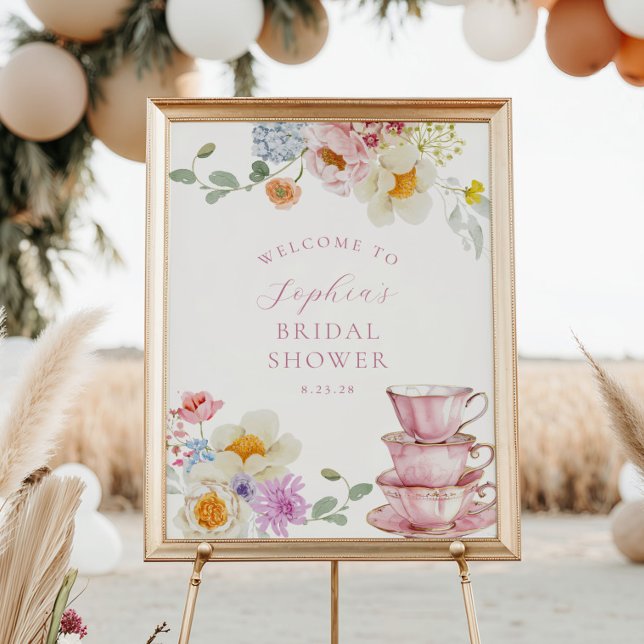 Wildflower Tea Bridal Shower Welcome Poster (Creator Uploaded)