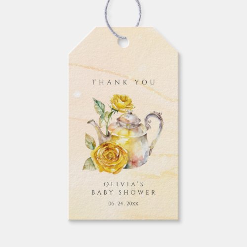 Wildflower tea party baby shower  gift tags