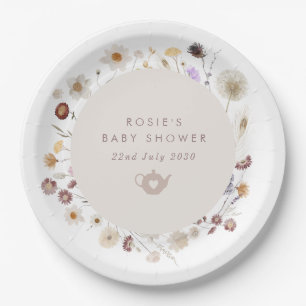 Wildflower Tea Party Baby Shower Paper Plates