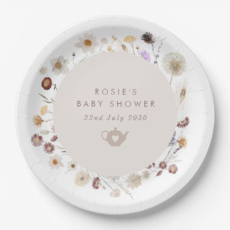Wildflower Tea Party Baby Shower Paper Plates