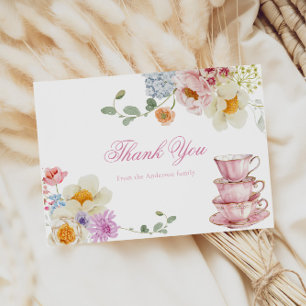 Wildflower Tea Party Baby Shower Thank You Card