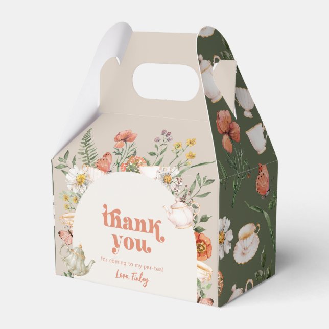Wildflower Tea Party Birthday Favor Boxes (Front Side)