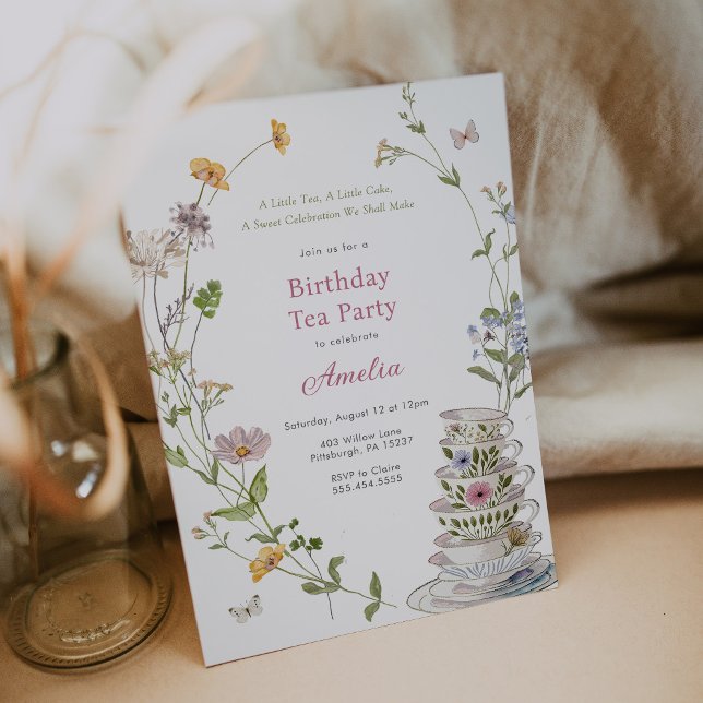 Wildflower Tea Party Birthday Invitation (Creator Uploaded)