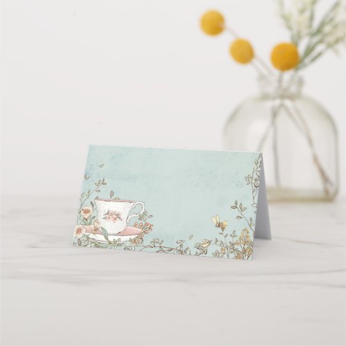 Wildflower Tea Party Birthday  Place Card