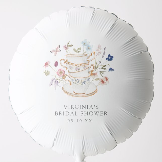 Wildflower Tea Party Bridal Shower Balloon (Front)