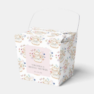 Wildflower Tea Party Bridal Shower Favor Boxes