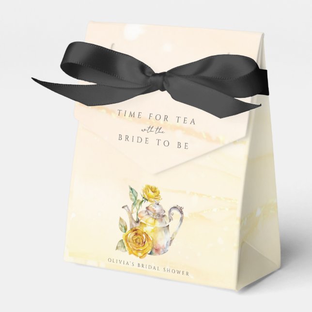 Wildflower tea party bridal shower  favor boxes (Front Side)