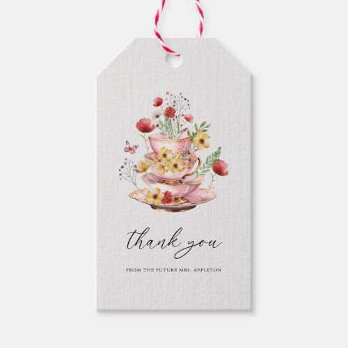 Wildflower Tea Party Bridal Shower Favor Gift Tags