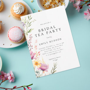 Wildflower Tea Party Bridal Shower Invitation