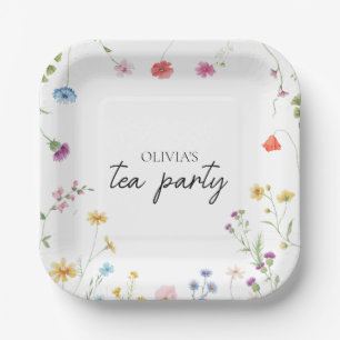 Wildflower Tea Party Bridal shower Paper Plates