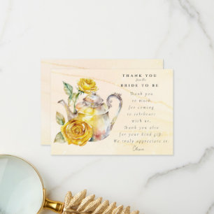 Wildflower tea party bridal shower  thank you card