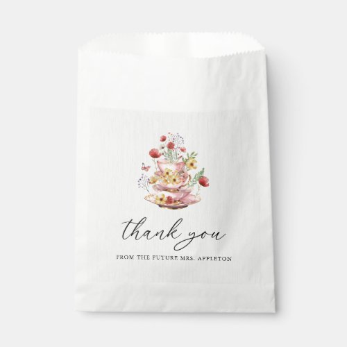 Wildflower Tea Party Bridal Shower Thank You Favor Bag