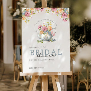 Wildflower Tea Party Bridal Shower Welcome Sign