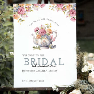 Wildflower Tea Party Bridal Shower Welcome Sign