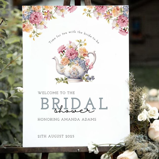 Wildflower Tea Party Bridal Shower Welcome Sign (Creator Uploaded)
