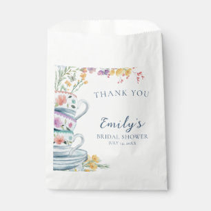 Wildflower Tea Party Floral Bridal Shower Favor Bag