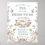 Wildflower Tea Party Shower Welcome Poster at Zazzle