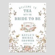 Wildflower Tea Party Shower Welcome Poster 24x32