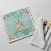 Wildflower Tea Party Teal Blue Bridal Shower